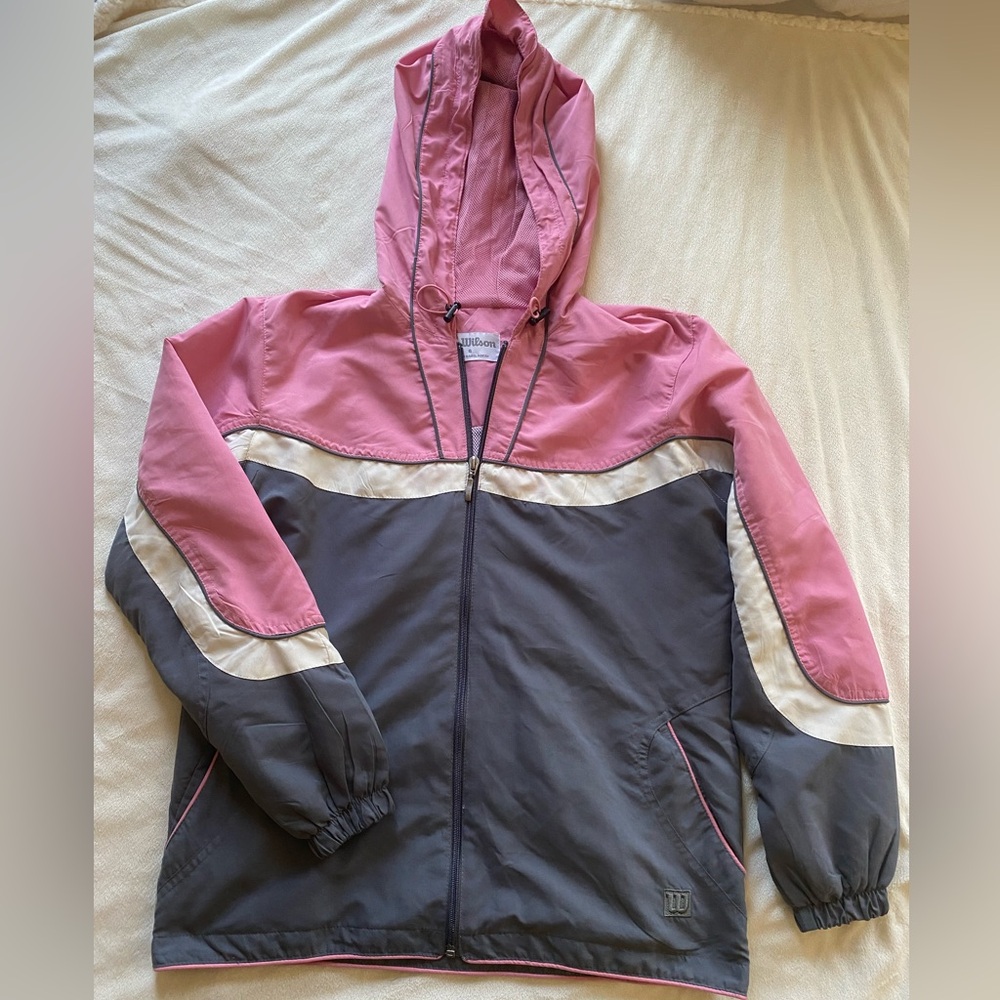 Wilson Pink and Gray‎ Windbreaker with Hood